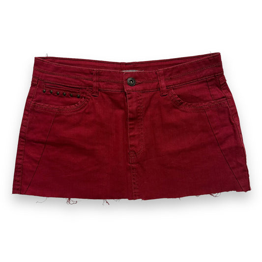 Red Denim Mini Skirt